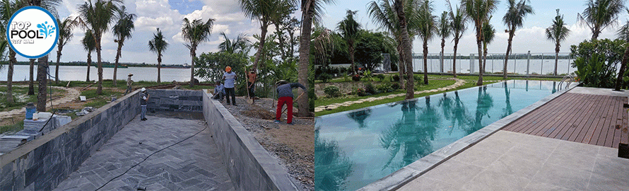 Xây dựng hồ bơi biệt thự anh Lâm Quận 9