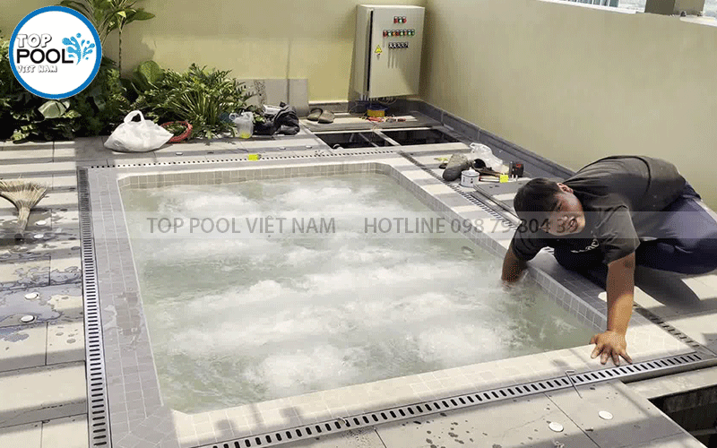 Thông số chi phí và kích thước minh họa cấu tạo bể sục