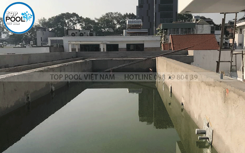 thi công bể bơi trên sân thượng tại Tiền Giang